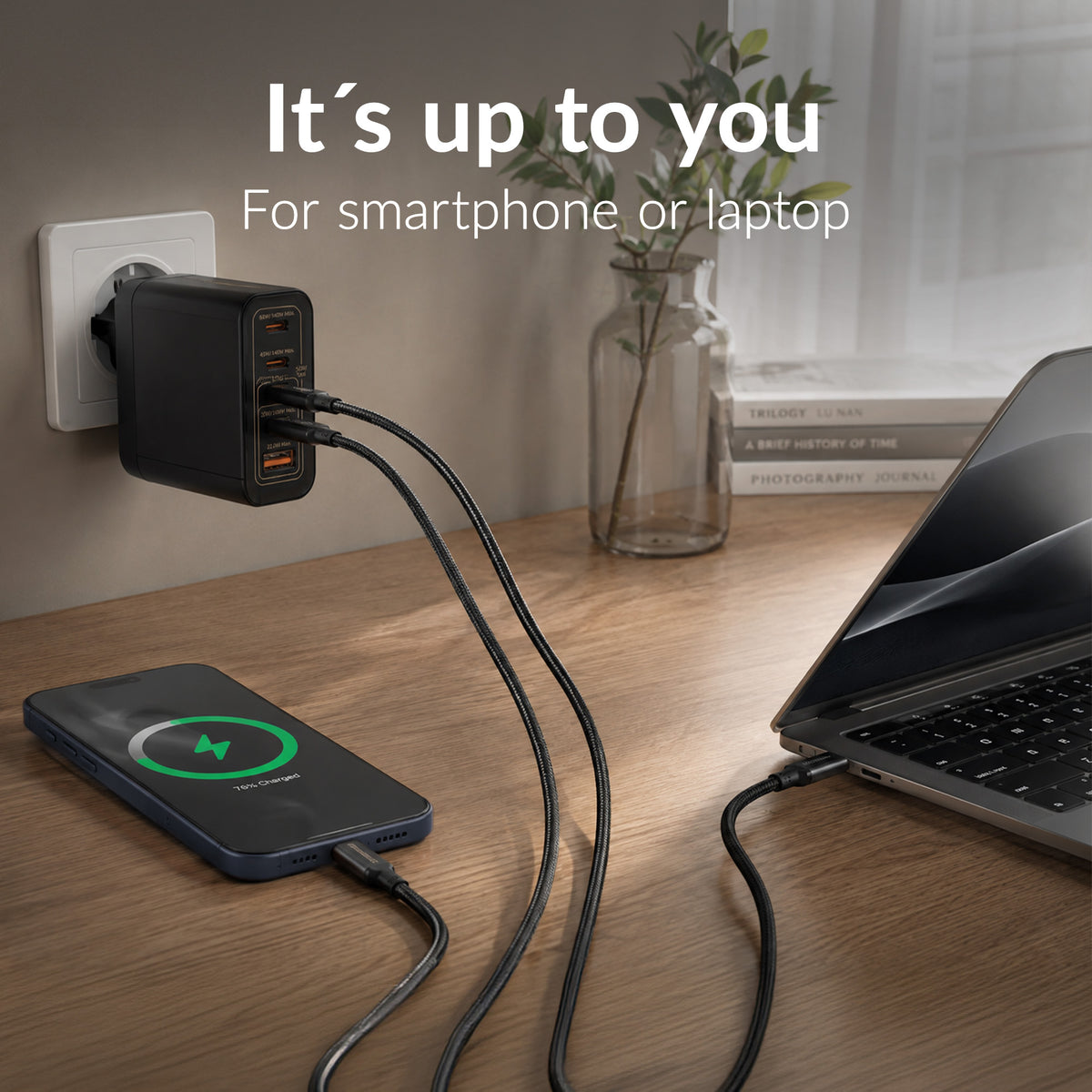 Mobilize Strong Nylon Cable Usb-C To Usb-C 2M. 240W Black