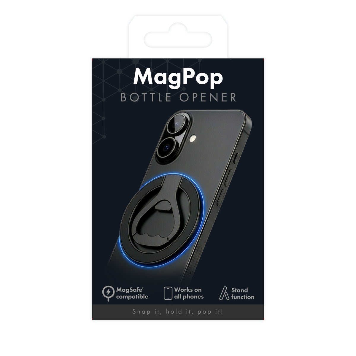 My Style Magpop Magsafe Compatible Zinc Alloy Bottle Opener Black